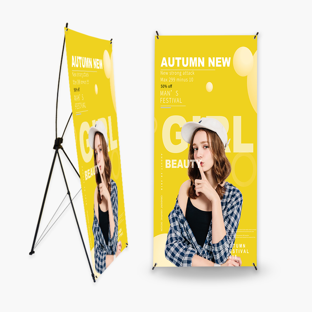 Advertising X Banner Size 60 X 160 Cm 80 X 180 Cm for Trade Show Low Price Stand X Banner Stand